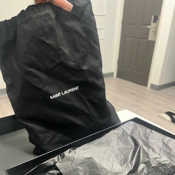 YSL Logo-Heel Sandals with Black Hardware - Picture 6 of 7